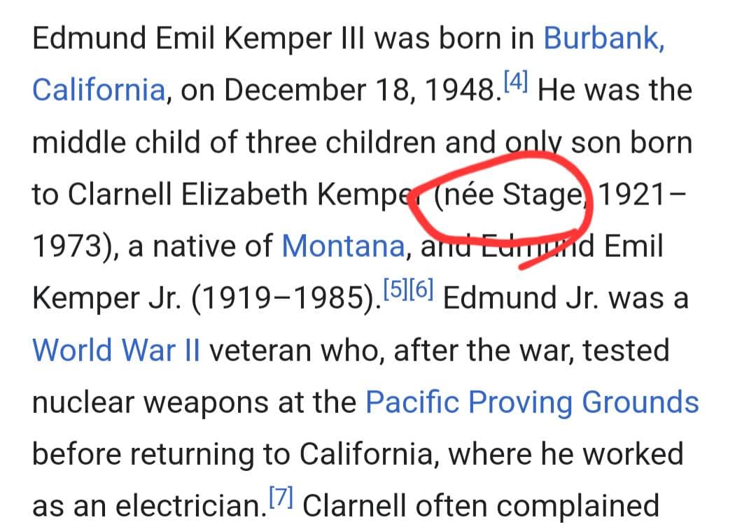 What does née Stage mean?